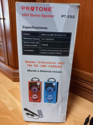 Altavoz PROTONE PT-280 Karaoke Rojo