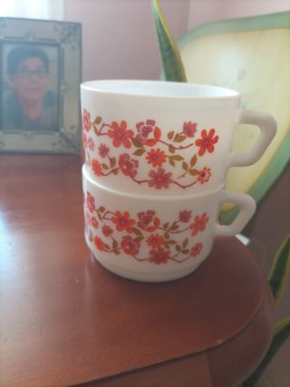 Tazas vintage florales de porcelana