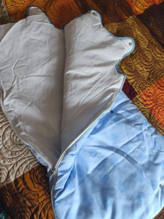 Saco dormir bebé azul con nubes