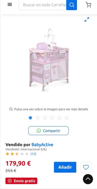 Cuna de Juguete Rosa