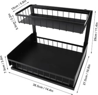 Estante Organizador Cocina Metal Negro
