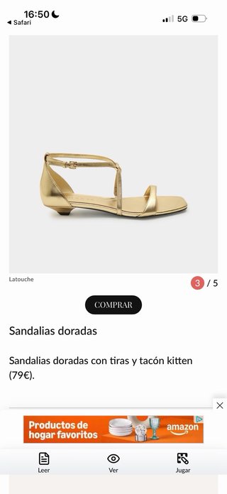 Sandalias Latouche Doradas Fiesta Planas