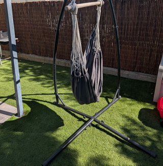 Silla colgante de tela con soporte de acero