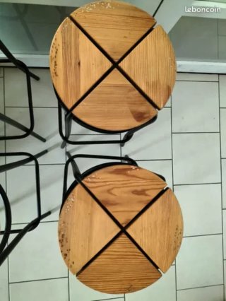 Taburetes Altos Madera y Metal