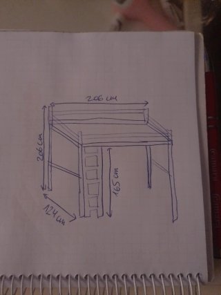 Cama alta 90 cm