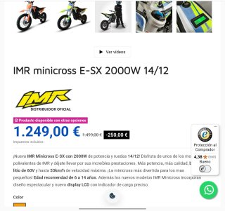 Moto Eléctrica Infantil IMR 2000W