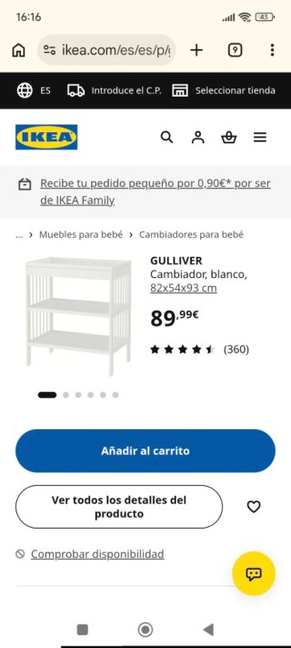Cambiador bebé IKEA Gulliver blanco