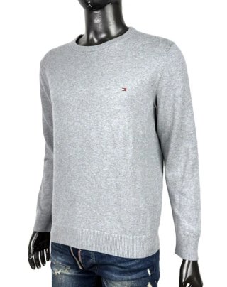 Maglione Tommy Hilfiger Uomo L Grigio Cotone Cashm