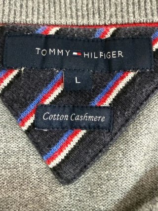Maglione Tommy Hilfiger Uomo L Grigio Cotone Cashm