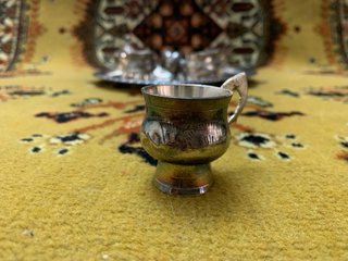 Juego de té decorativo metal plateado