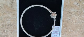 Pulsera Malla Pandora Copo de Nieve Plata