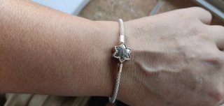 Pulsera Malla Pandora Copo de Nieve Plata
