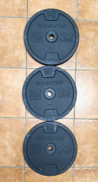 Discos de peso Domyos 20kg (44 LBS) , 10kg , 5kg