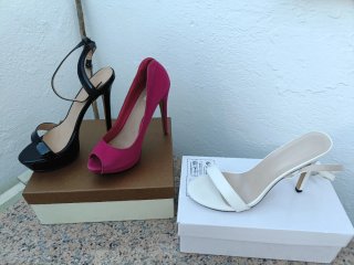 Lote 3 Zapatos Tacón (Negro, Rosa, Blanco)