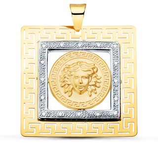 colgante oro 18k con piedra con circonita