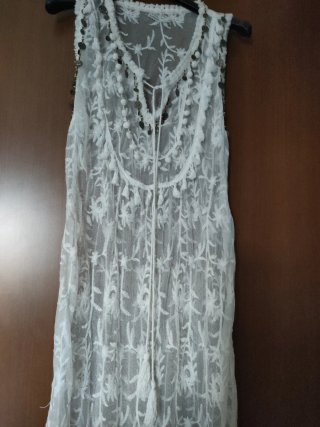 Abito lungo pizzo bianco