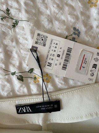 Falda-pantalón Zara blanca Talla 38