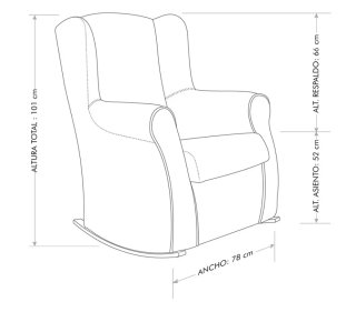 Sillón orejero de lactancia balancín beige