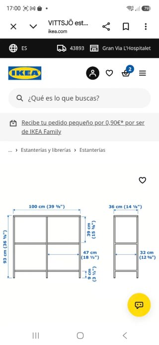 Estantería IKEA Metal y Madera