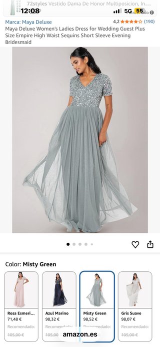 Vestido Maya lentejuelas plateadas talla XL