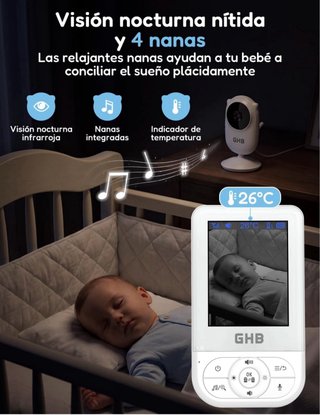 CÁMARA VIGILANCIA BEBÉ GHB VIGILABEBÉS CON PANTALL