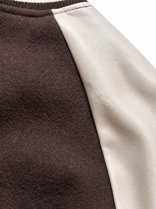 Bomber Bershka XS marrone crema