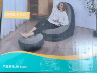 Sofá Inflable PVC Flocado con Reposapiés