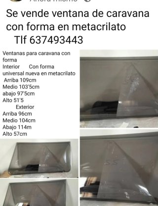 Ventana caravana metacrilato