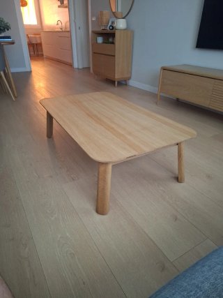 Mesa de centro madera haya maciza