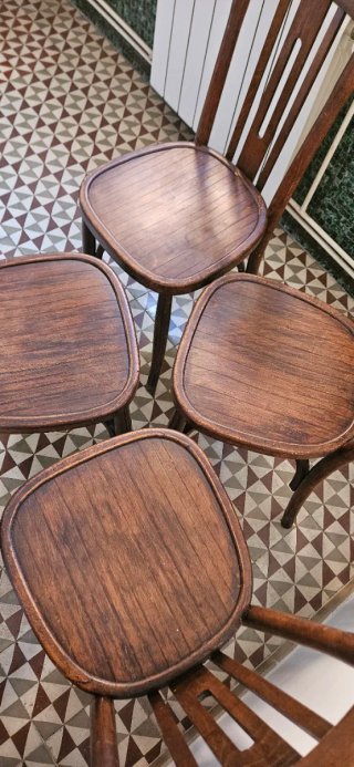 Conjunto de 4 sillas vintage estilo Thonet