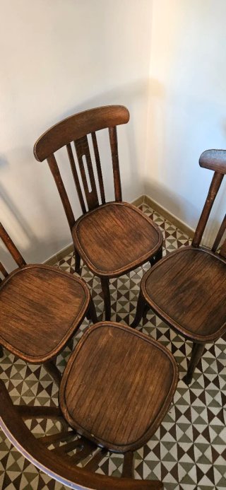 Conjunto de 4 sillas vintage estilo Thonet