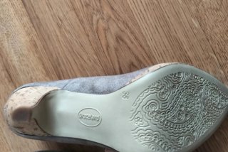 Zapatos tacón beige T.38