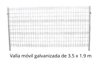 Vallas de obra galvanizada 3.5m ancho x 1.9 m alto