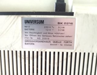 Radio-Televisión Vintage Universum SK 2216