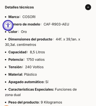 Freidora Cosori Doble Cesta 8.5L