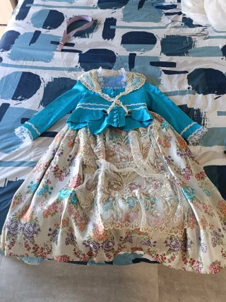 Traje de Fallera 5-8 años Azul/Multicolor