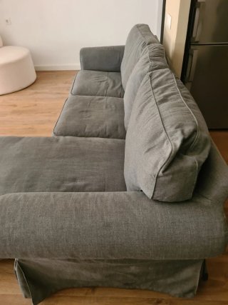 Sofá 3 plazas chaise longue IKEA gris