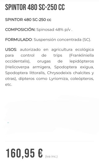Spintor 480 SC Insecticida Natural 250cc
