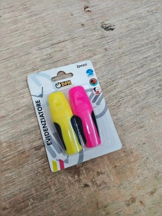 Set 2 Evidenziatori Giallo Rosa Fluorescente