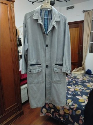Abrigo vaquero gris largo