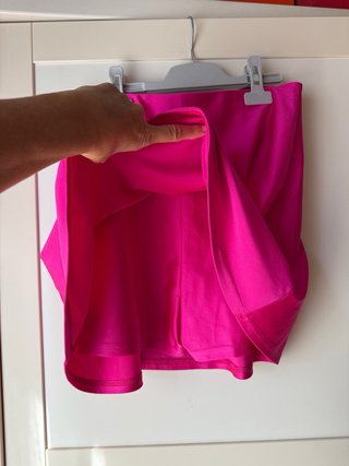 Falda pantalón elástica rosa brillante T.38