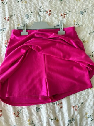 Falda pantalón elástica rosa brillante T.38