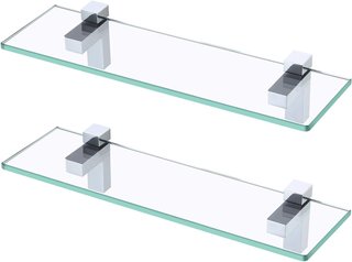 Estantería Baño KES 40cm Cristal y Metal