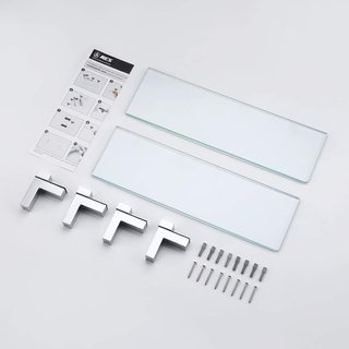 Estantería Baño KES 40cm Cristal y Metal