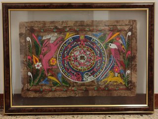 Cuadro Papiro Azteca Marco Cristal