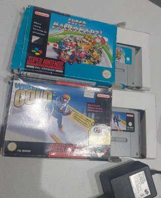 Supernintendo snes 1 chip + puzzle + kart + 2 pal