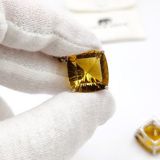 Pendientes Plata Citrinos y Zafiros Naturales