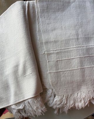 Coppia asciugamani vintage lino monogramma ADL