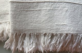 Coppia asciugamani vintage lino monogramma ADL