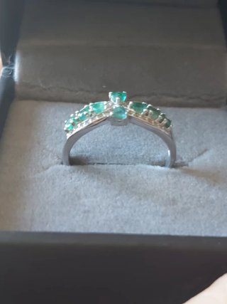 Anillo Plata con Esmeraldas